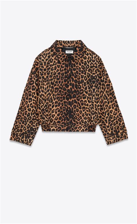 harrington ysl|harrington jacket in leopard silk taffeta .